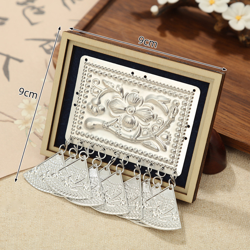 中国風模造ミャオ族シルバー冷蔵庫ステッカー少数民族クリエイティブ手作り diy 刺繍ホーム冷蔵庫装飾タッセルステッカー|undefined