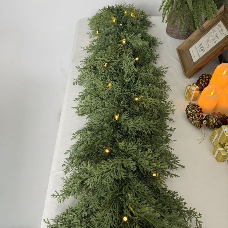 Amazon TEMU 造花ホット販売クリスマスグリーン装飾クリスマス籐暖炉ドアと窓ペンダント中庭|undefined