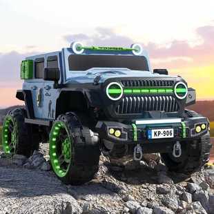 New Children's Tram Wrangler Four-Wheel Drive Toy Car with Remote Control Swing Toy Car for Children to Sit on Double Parent-Child Ride