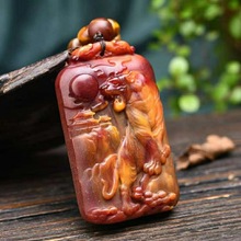 厂家直供正品龙涎香灰琥珀吊坠持久留香虎虎生威男女生肖牌