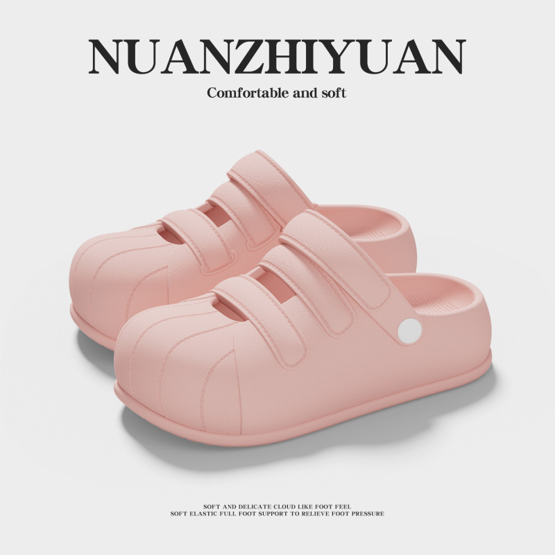 Nanbaowan Academy Style Summer Fashion Clogs for Girls, Non-Slip, Casual, Breathable, Half-Slip, Thick-Soled, Shell-Toe