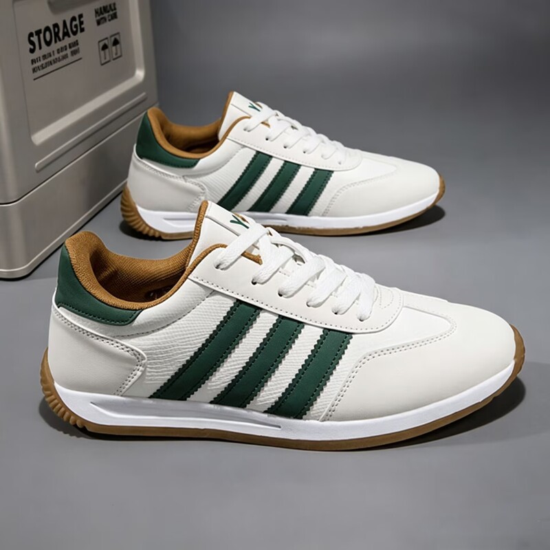 Brand new Adidas men's shoes, trendy casual white sneakers, versatile, breathable, lightweight, comfortable, and suitable for sports and running