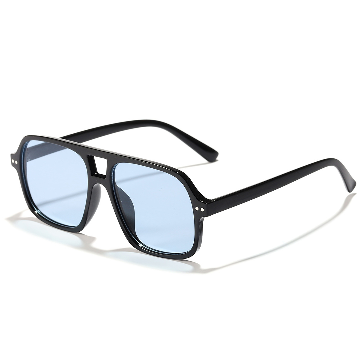 Europa y América transfronteriza nuevas gafas de moda retro doble haz gafas de sol a prueba de sol personalidad marco grande Internet celebridad gafas de sol 98090