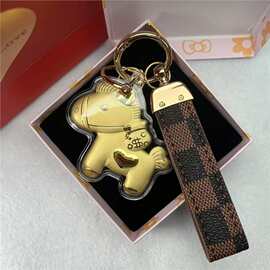 含金足金20mg爱心小马钥匙扣 创意挂饰爆款卡通批发车载手机挂件