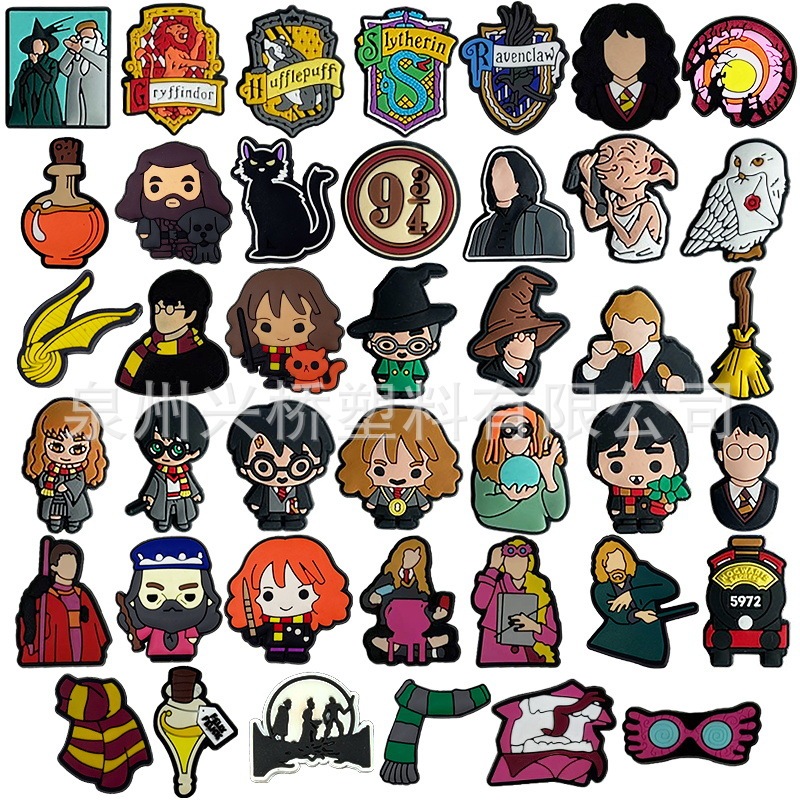 Harry Potter Cave Shoes Shoes Flower Shoe Buckle Accessories PVC Soft Rubber Shoes Accessories DIY Accessories Decorative Buckle Cross Border