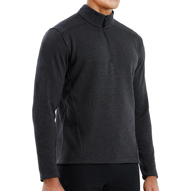 Outdoor Pullover Sports Men's Base Layer Thermal Thickened Half-Open Collar Zip-Up Long-Sleeve Men's Outerwear