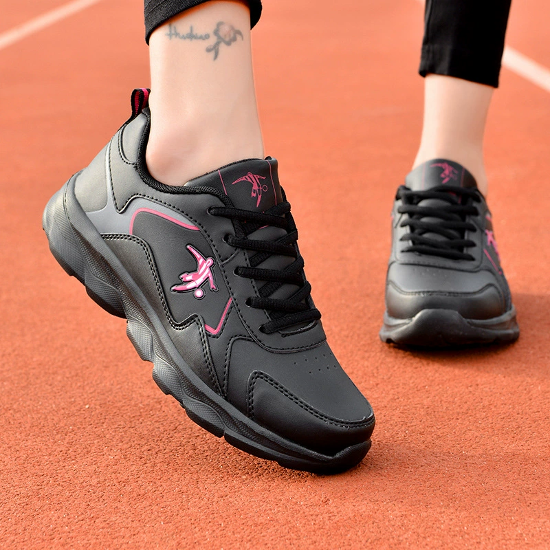 Спортивная женская обувь Joni Danlai Студенческая нога мягкая кожа водонепроницаемая легкая женщина беговая обувь Весенний и осенний бренд