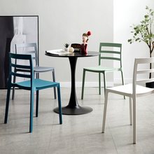 时尚彩色凳子客厅靠背椅餐桌凳成人加厚塑料椅子吃饭高凳小椅子