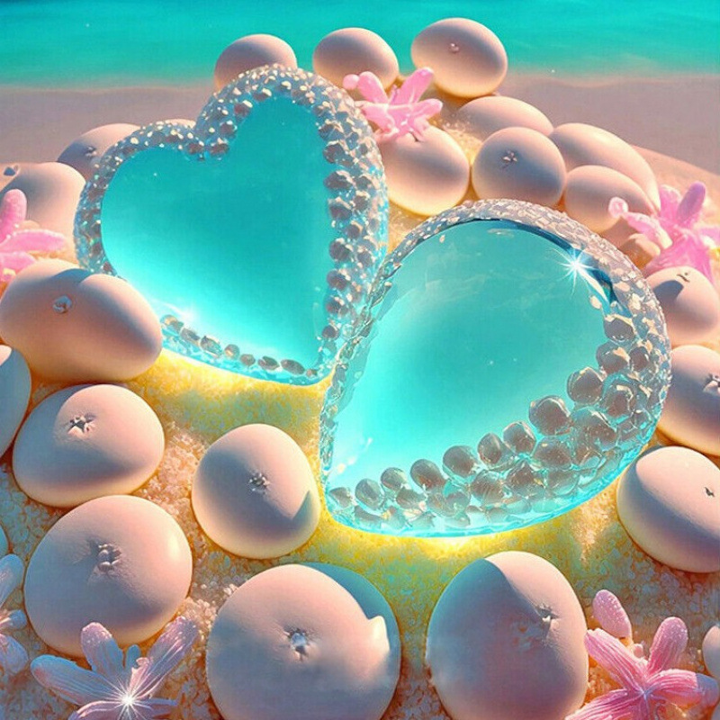 Transfronterizos 5D amor de la playa de diamantes cuadrados de diamantes completos cuadrados pintura de decoración de la sala de estar DIY al por mayor