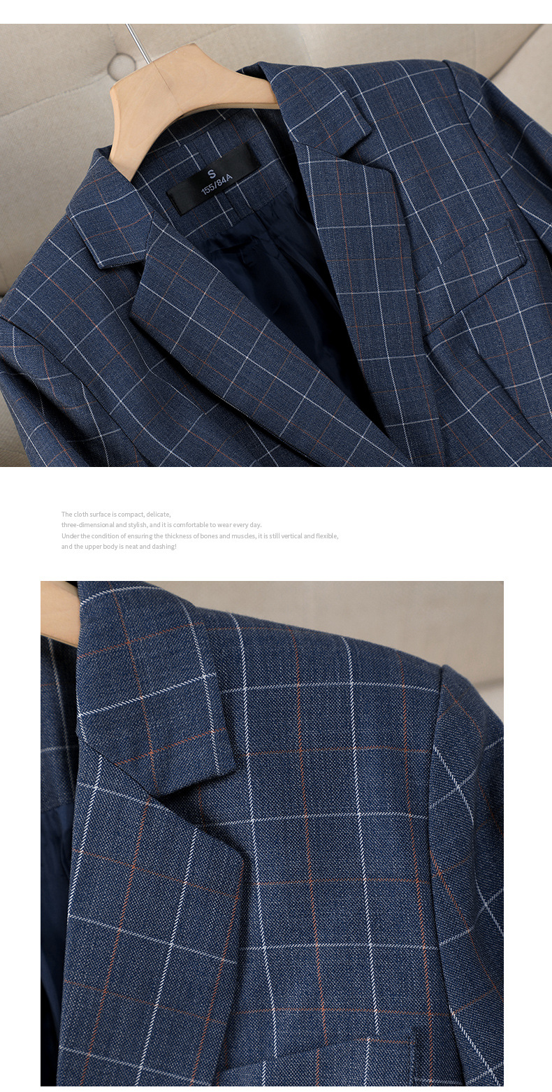 Sieviešu apģērbs Aprikožu krāsas rūtainais kostīms sievietēm, spējīgs un moderns, augstas klases profesionāls apģērbs, biznesa darba apģērbs, bikses_voghion.com