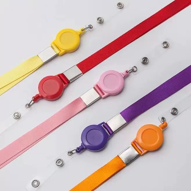 厂家直销织带证件工作证挂绳易拉扣伸缩绳带可印刷LOGO便携胸卡