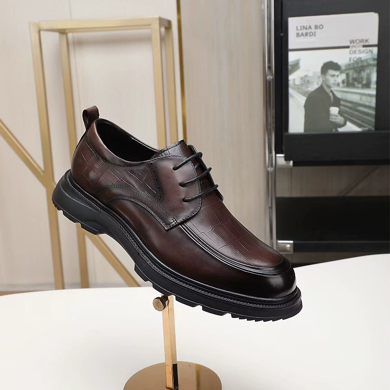 2024 новые осенние мужские кожаные ботинки бизнес-обувь дерби кожаный слой повседневная свадебная обувь жениха