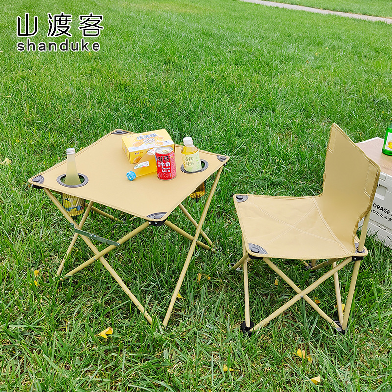 Primavera, verano y otoño nuevo estilo Oxford paño para acampar mesa pequeña camping mesa de tela plegable para acampar mesa de picnic impermeable ligera y portátil