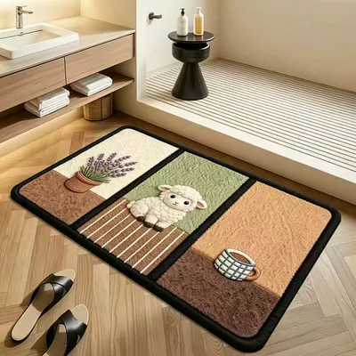 Avtomobil döşəmə paspasları – Cute animal patterned floor mat - ysdzgzn-6-4060cmfoam-grid