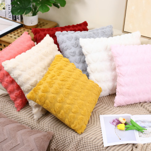 Modern Simple Ins Pillow Plush Fall/Winter Pillow Living Room Sofa Love Cushion Pillow Case Cross-border Cushion