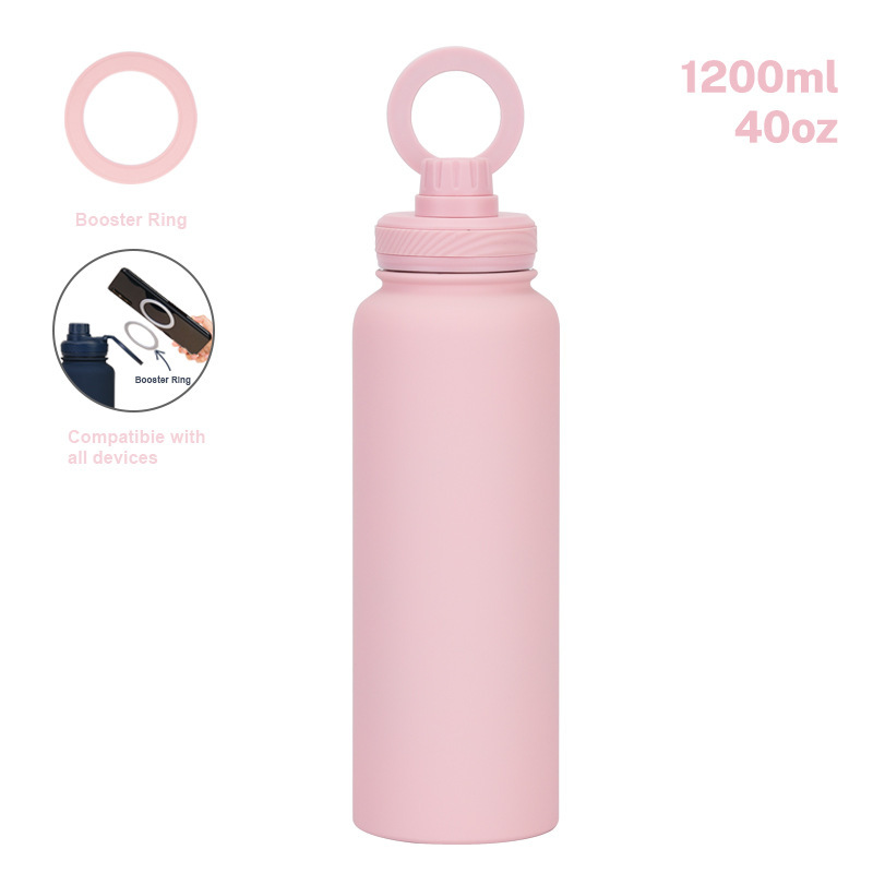 2025年 クロスボーダー 1200ml ステンレス製スポーツウォーターボトル 広口 ポータブル マグネット式ボトル アウトドアスポーツ 保温カップ|undefined