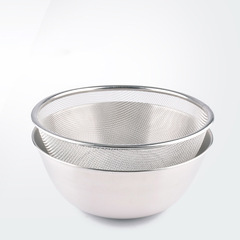 Export to Japan stainless steel colander set fruit basket salad bowl salad plate whisk bowl rice washing factory direct supply