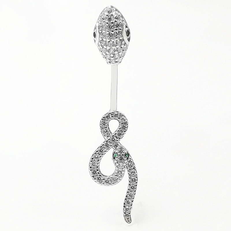 Fashion S925 Silver Ring, European Zodiac Diamond-studded Zircon Snake Navel Piercing, Wholesale From Cross-border Easy To Wear_voghion.com