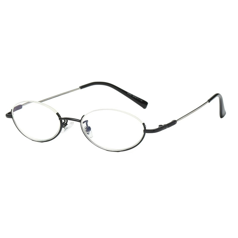 Lower half-frame myopia glasses Internet celebrity Japanese literary female students are now equipped with green film aspherical resin lens myopia glasses