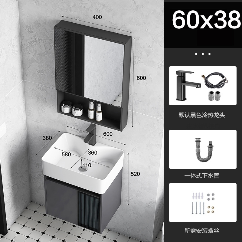 Baño de aluminio espacio puerta de vidrio gabinete de baño pequeño gabinete de lavabo doméstico combinación balcón lavabo piscina