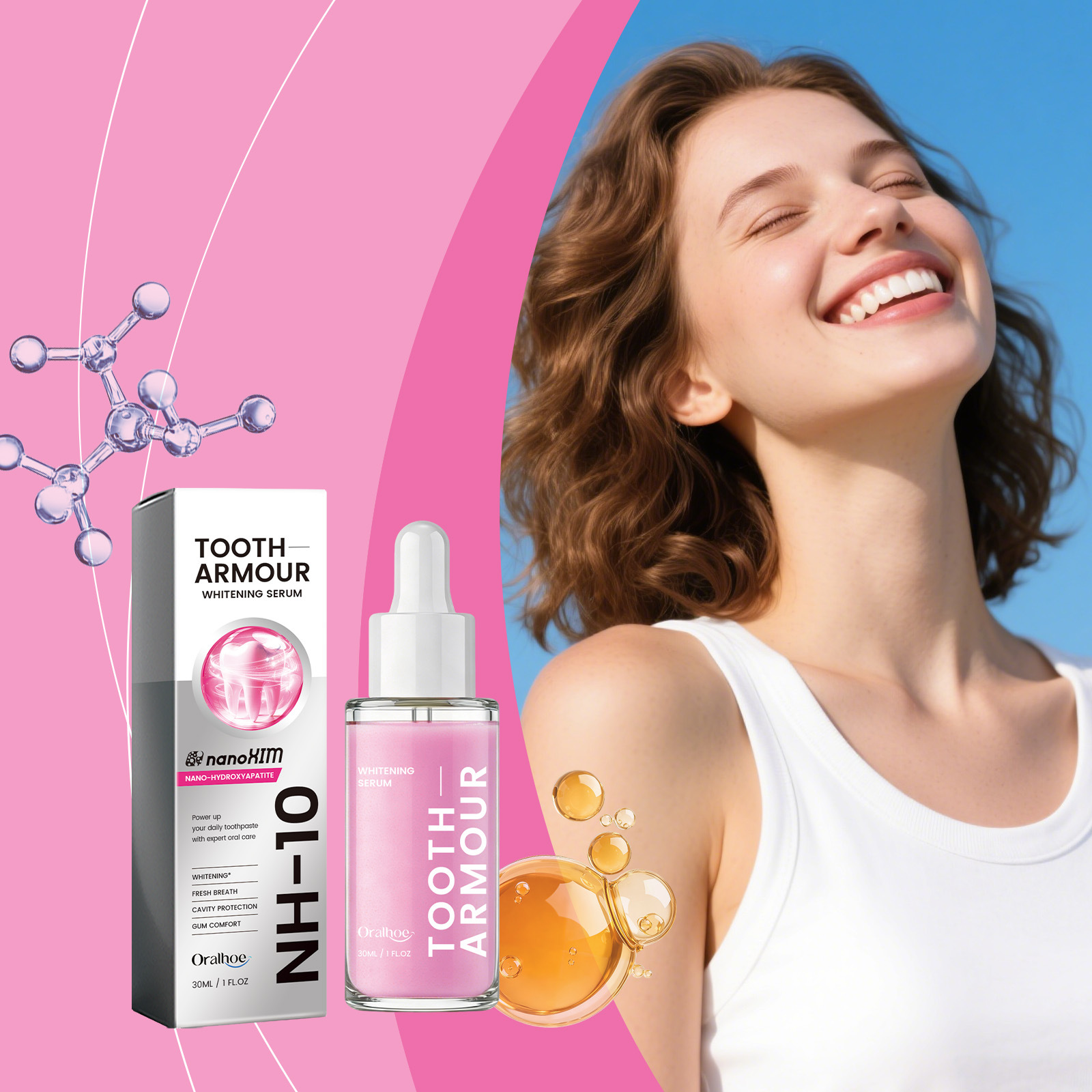 Oralhoe Teeth Care Brightening Essence Cares for Teeth Health and Brightens Teeth to Reveal a Radiant Smile