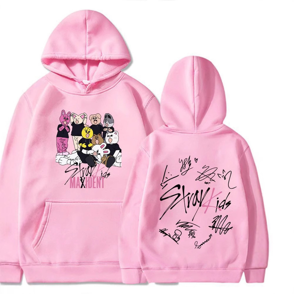 外贸新专辑Stray Kids女士连帽卫衣嘻哈流浪小孩帽衫套头上衣外套