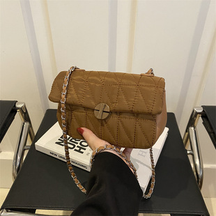 Cross-border All-match Crossbody Bag Women's Autumn 2024 New Pearlescent Rhombic Chain Bag High-end Shoulder Small Square Bag
