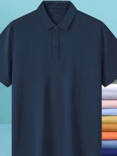 珠地棉男士polo衫商务短袖基础款t恤夏季上衣服纯色翻领男装