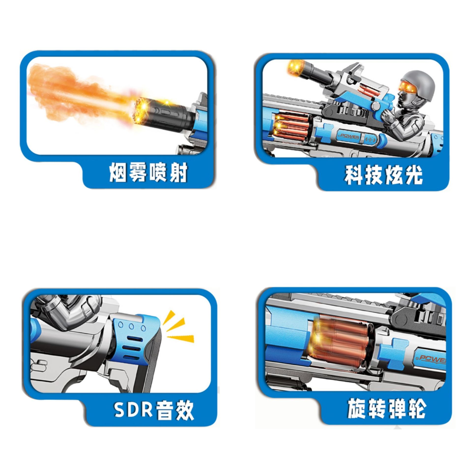 pistola de pulverización eléctrica para niños juguetes eléctricos pulverización vibración retráctil luz de efecto de sonido pistola de juguete de simulación