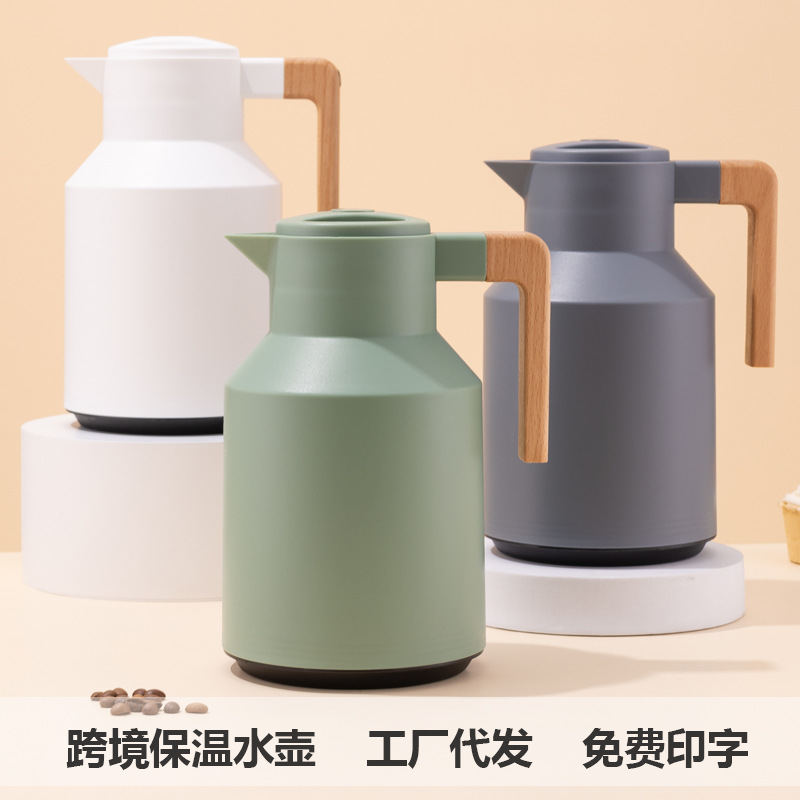 새로운 보온 주전자, 가정용 보온 주전자, 유리 내부 보온병, 뜨거운 물병, 모카포트, 대용량 커피포트 1L