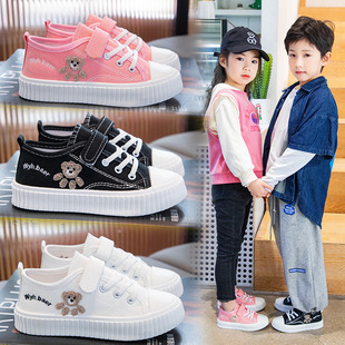 Children's Canvas Shoes 2025 Spring New Girls' Canvas Shoes Fashionable Boys' Sneakers Student White Shoes Versatile Casual Shoes