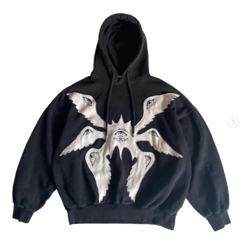 Men's Hoodie Y2k Gothic Angel Print Oversized Pullover Streetwear_voghion.com