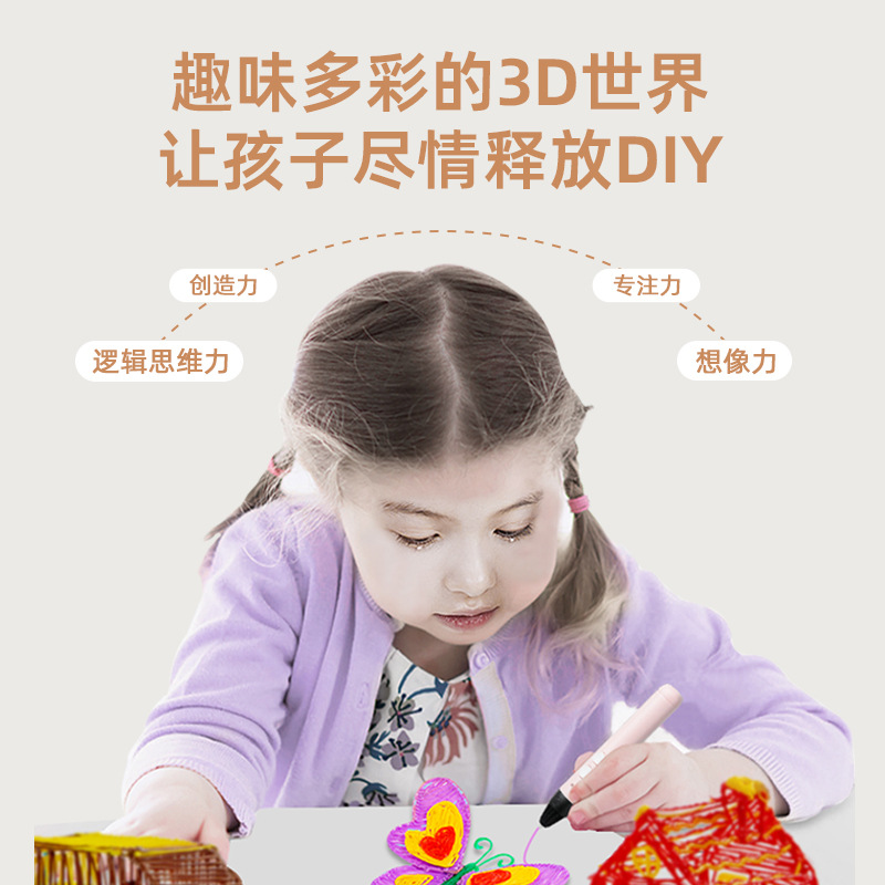 Suministro directo de fábrica nuevo 3D pluma de impresión tridimensional pintura graffiti cepillo DIY hecho a mano niños estudiante juguetes educativos