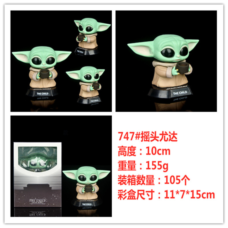 HT Star Wars Mandalorian Baby Yoda Cosbaby Sacudiendo la cabeza Muñeca Adornos