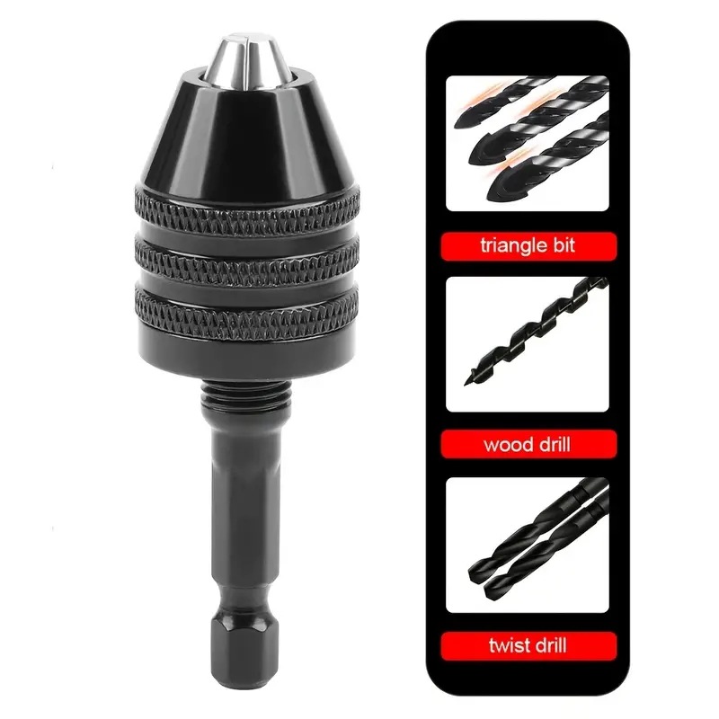 批发六角柄迷你钻夹头 圆柄三爪夹头 转换三爪夹头 电磨机小夹头