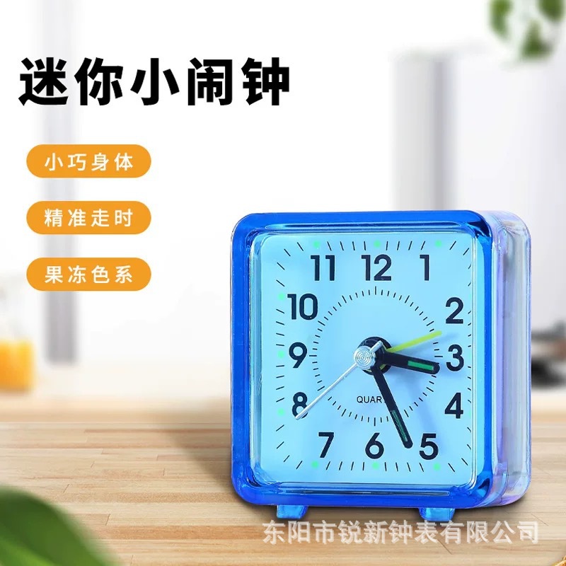 Reloj despertador electrónico simple y transparente Reloj creativo de color caramelo para niños Dormitorio de estudiante Reloj pequeño de gran tamaño al por mayor