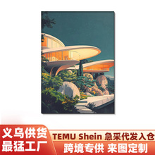 跨境热销现代风景客厅装饰画玄关喷绘无框画海报艺术餐厅高清画芯