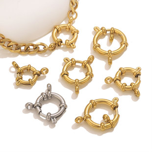 Stainless Steel Ring Sling Buckle Jewelry Accessories DIY Necklace Bracelet Plated 18K Gold Connection Buckle Color Pendant Buckle