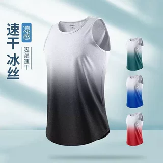 运动背心男健身衣服新款速干衣冰丝T恤短袖跑步夏季球衣羽毛球服