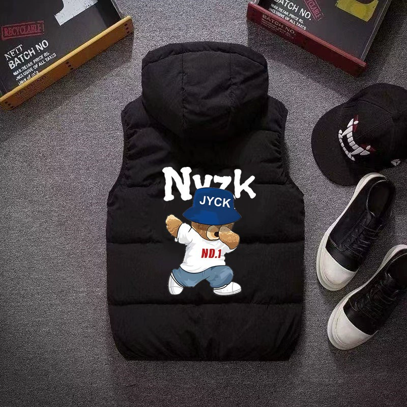 Жилет мужской осенний и зимний новый принт хлопчатобумажная одежда тенденция носить жилет толстый и красивый мужской платок