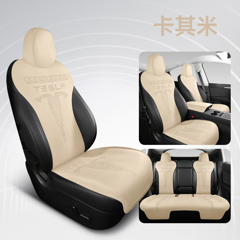Tesla – Seat Cover Cushion Modelə uyğun (Original) oturacaq örtükləri - off-white-modelymodel3