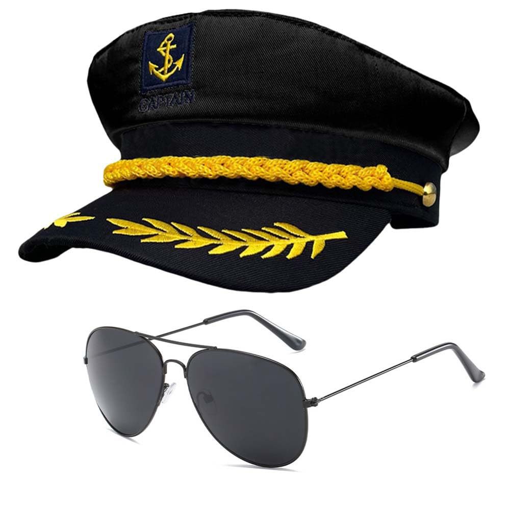 Navy Captain Sailor Hat Sunglasses And Scarf Cosplay Set_voghion.com