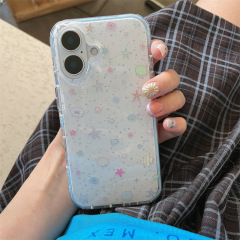 iPhone16 Apple 15ProMax/14/13 携帯電話ケース 新しい女の子向けの夢のようなオーシャンワールドチェーン