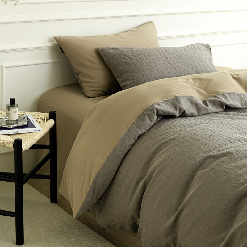 Cama de algodón de lana larga de Xinjiang de clase A de grado materno y infantil, cuatro piezas, 100% algodón único, 60 s, algodón teñido Jacquard, cubierta