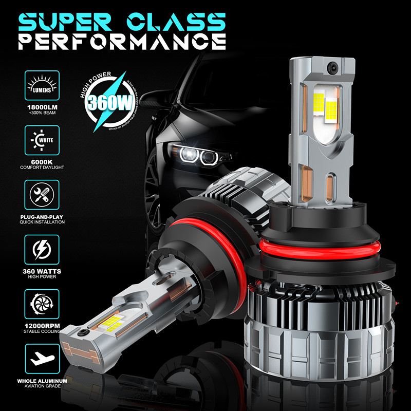 Nuevo 6 tubo de cobre de alta potencia 360W super brillante potencia ajustable LED delantero 9004 decodificado