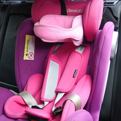 Safety seat sleeping artifact children's head fixed car baby car car car headrest side sleeping pillow (Headrest) - pink