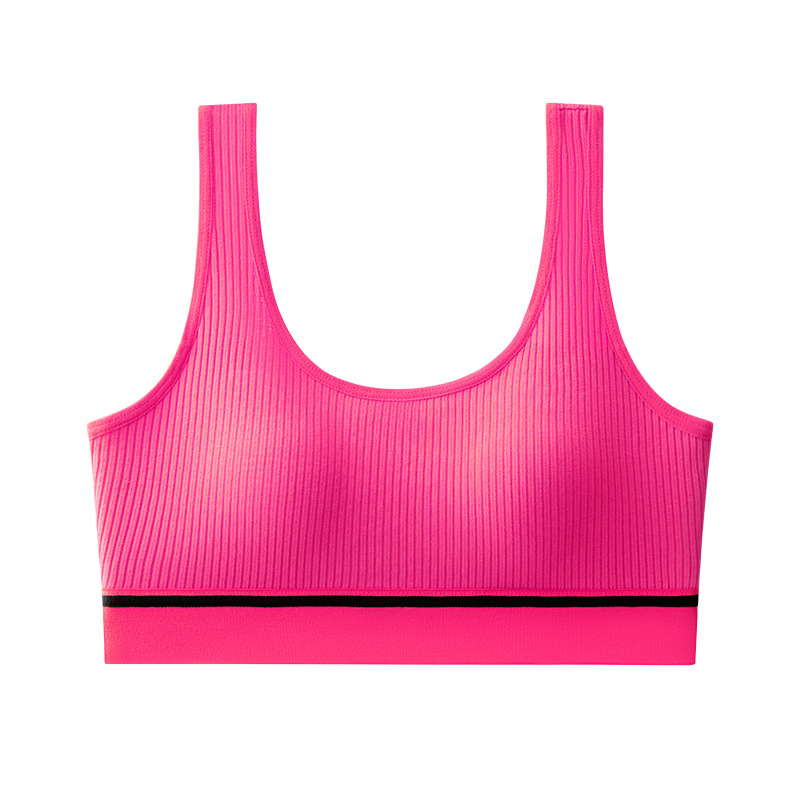 Cross-border belleza de la ropa interior de espalda, sujetador deportivo con rosca de tornillo, absorción de sudor, transpiración, uso exterior con cinturón de algodón para limpiar el pecho