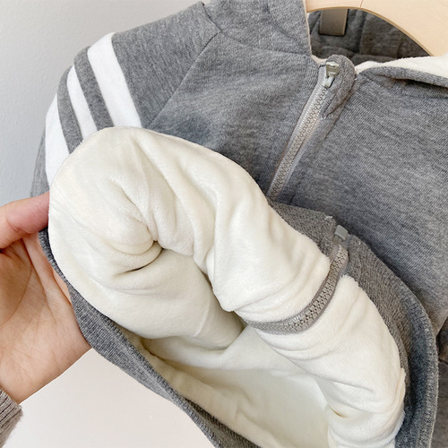 Men's Padded Set Children's Fashion Trendy Baby Autumn/Winter Sports Two-Piece Set Stylish Baby Winter Clothing