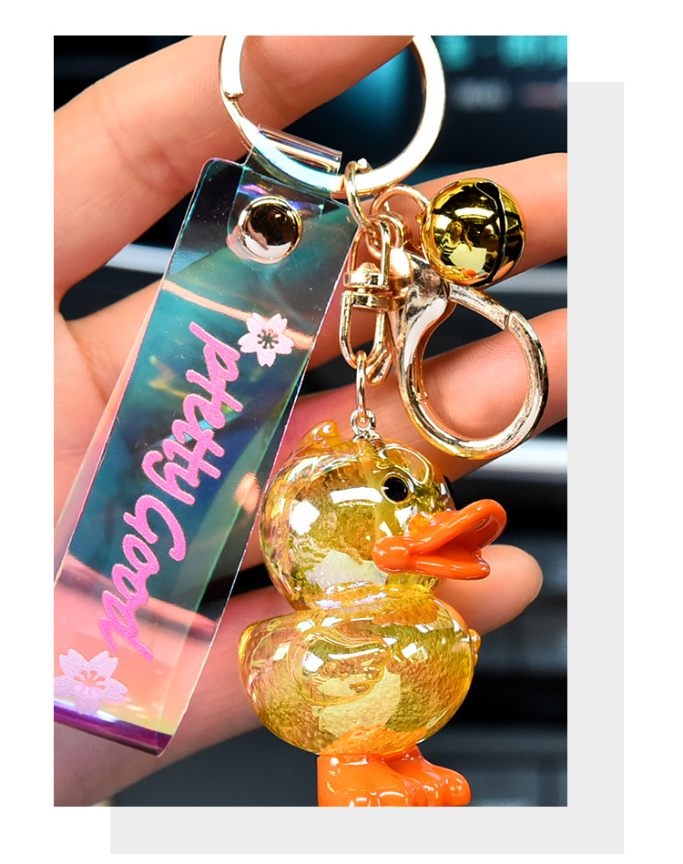 Cute Color Block Duck Pu Women's Keychain display picture 1