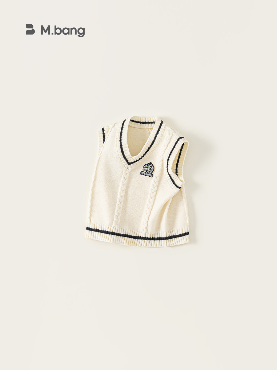 Yubao ropa infantil de otoño nuevo chaleco de niño chico guapo chaleco de niño suéter de estilo de escuela chaleco